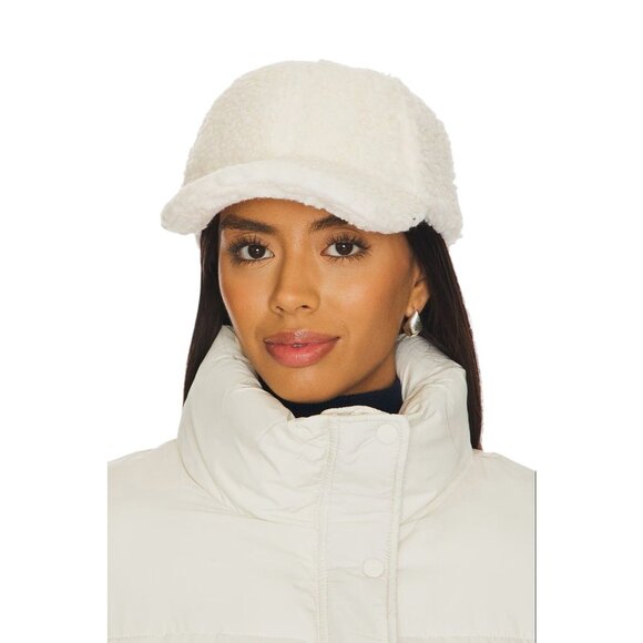 Central Park West Accessories - Central Park West Malibu Sherpa Cap in Ivory New Womens Teddy Fuzzy Faux Fur Cap